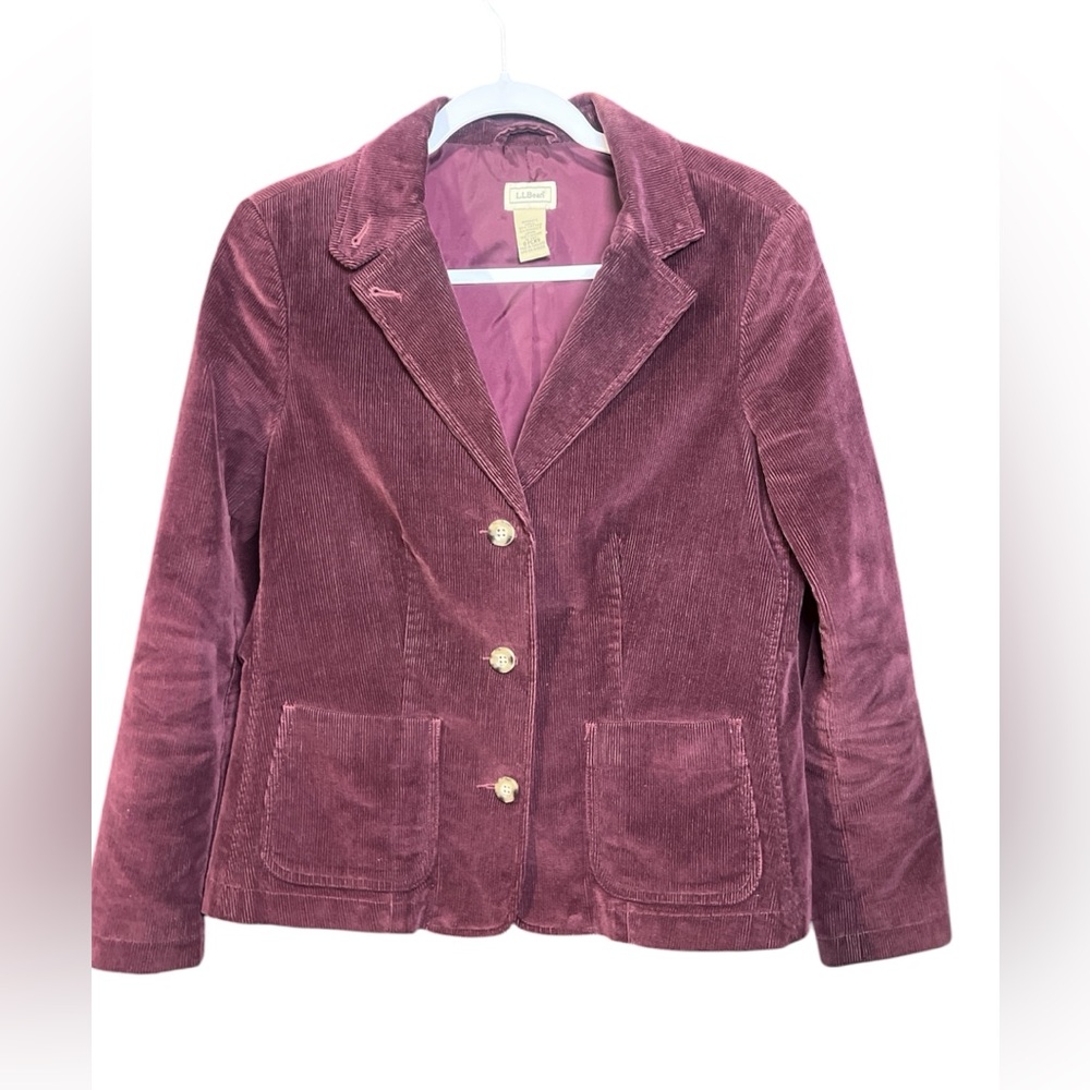 L.L. Bean Women's Corduroy Blazer burgundy 10P